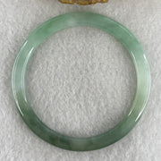 Natural Type A Light Green with Blueish Green Jadeite Flat Ding Dang Bangle 19.59g Inner Diameter 55.2mm 5.1 by 6.9mm (Perfect) - Huangs Jadeite and Jewelry Pte Ltd