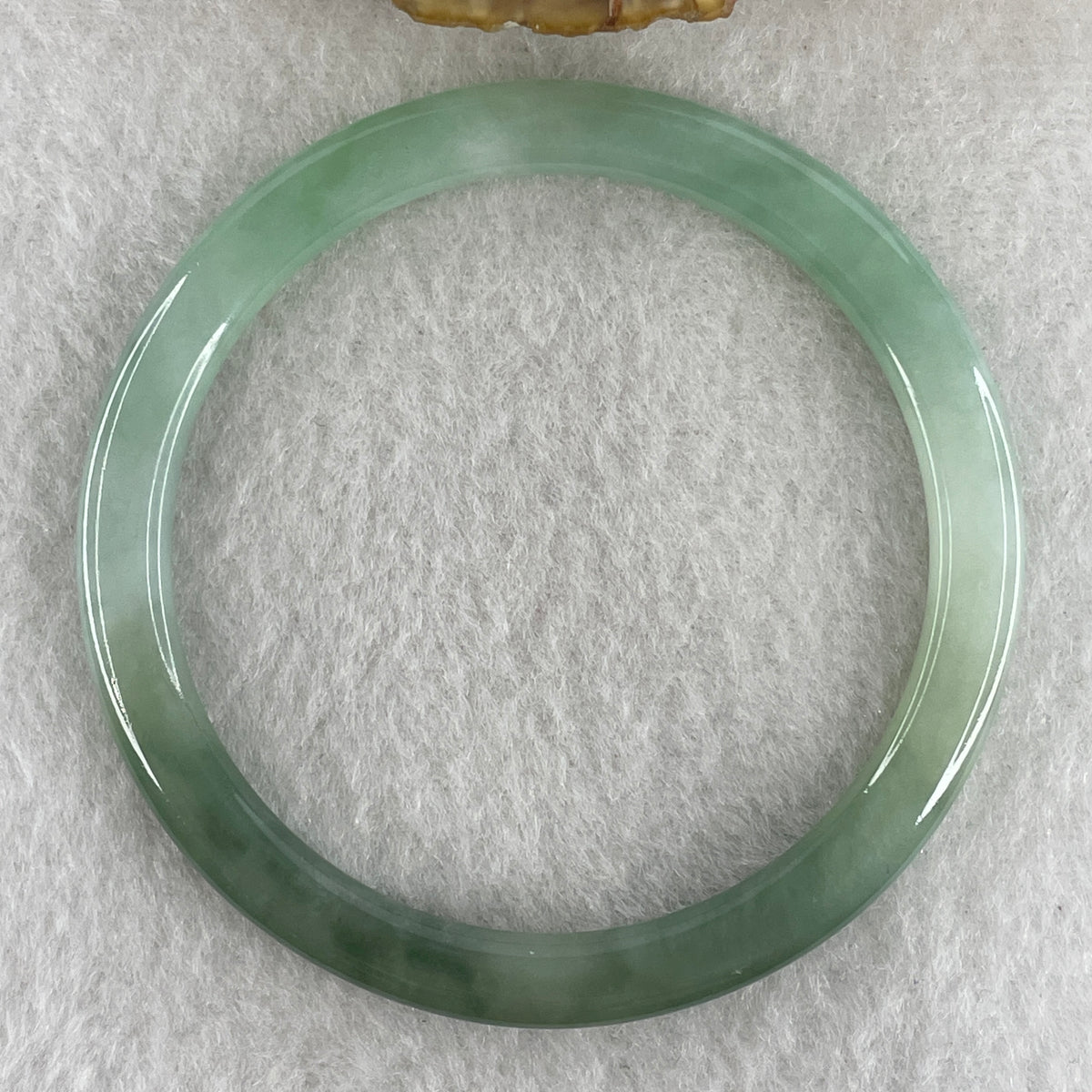 Natural Type A Light Green with Blueish Green Jadeite Flat Ding Dang Bangle 19.59g Inner Diameter 55.2mm 5.1 by 6.9mm (Perfect) - Huangs Jadeite and Jewelry Pte Ltd