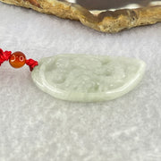 Type A Faint Green Lavender Dragon Half Heart Pendant 11.35g 40.0 by 23.9 by 4.7mm - Huangs Jadeite and Jewelry Pte Ltd