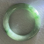 Type A Green with Blueish Green Piao Hua Jadeite Bangle Internal Diameter 54.7mm 90.87g 13.4 by 12.4mm (Very Slight External Rough) - Huangs Jadeite and Jewelry Pte Ltd