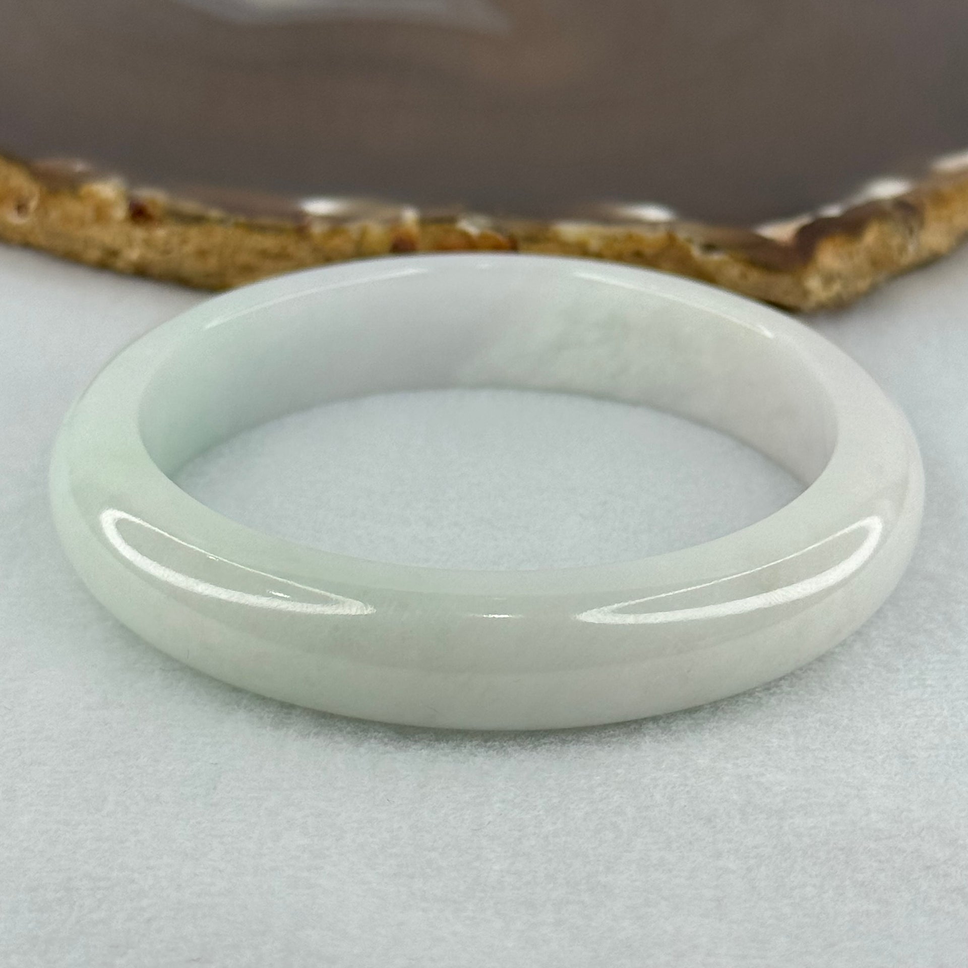 Type A Faint Lavender and Faint Green Jadeite Bangle Internal Diameter 58.5mm 58.12g 12.7 by 8.4mm (Internal Line) - Huangs Jadeite and Jewelry Pte Ltd