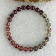 Red Unknown Stone Beads Bracelet 11.16g 15.5cm 6.6mm 27Beads - Huangs Jadeite and Jewelry Pte Ltd