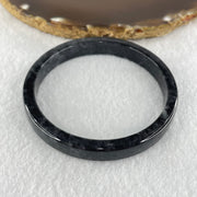 Type A Slightly Translucent to Opaque Wuji Black Grey Jadeite Bangle Internal Diameter 58.0mm 29.91g 8.7 by 5.7mm - Huangs Jadeite and Jewelry Pte Ltd