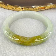 Type A Green Lavender with Brownish Yellow Patches Jadeite Bangle Internal Diameter 55.1mm 56.67g 11.9 by 8.7mm (VerSlight External Line + Very Slight Internal Line) - Huangs Jadeite and Jewelry Pte Ltd
