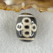 Natural Powerful Tibetan Old Oily Agate 5 Eyes Lightning Dzi Bead Heavenly Master (Tian Zhu) 五眼闪电天珠 4.43g 17.7 by 12.8mm - Huangs Jadeite and Jewelry Pte Ltd