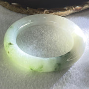 Type A Jelly Faint Green with Green Piao Hua Jadeite Bangle 77.72g Internal Diameter 55.4mm 11.8 by 12.0mm (Internal Line) - Huangs Jadeite and Jewelry Pte Ltd