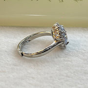 Moissanite with Crystals in Sliver Colour Ring 4.19g 10.0 by 6.0mm - Huangs Jadeite and Jewelry Pte Ltd