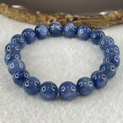 Natural Blue Kyanite Beads Bracelet 31.94g 15.5cm 9.8mm 20 Beads - Huangs Jadeite and Jewelry Pte Ltd