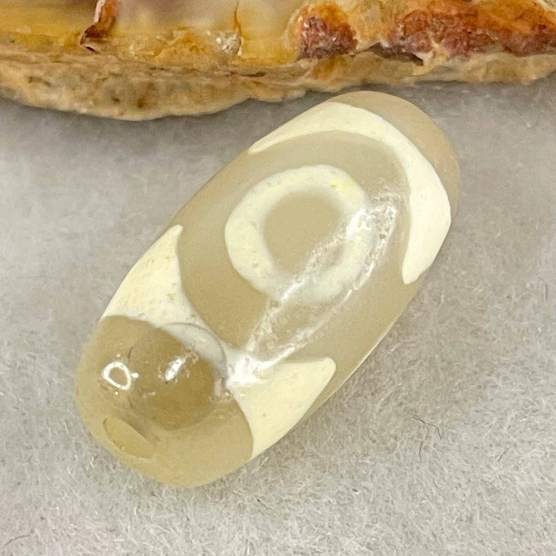 Natural Powerful Tibetan Old Oily Agate 3 Eyes Dzi Bead Heavenly Master (Tian Zhu) 三眼天诛 3.02g 20.2 by 10.2mm - Huangs Jadeite and Jewelry Pte Ltd