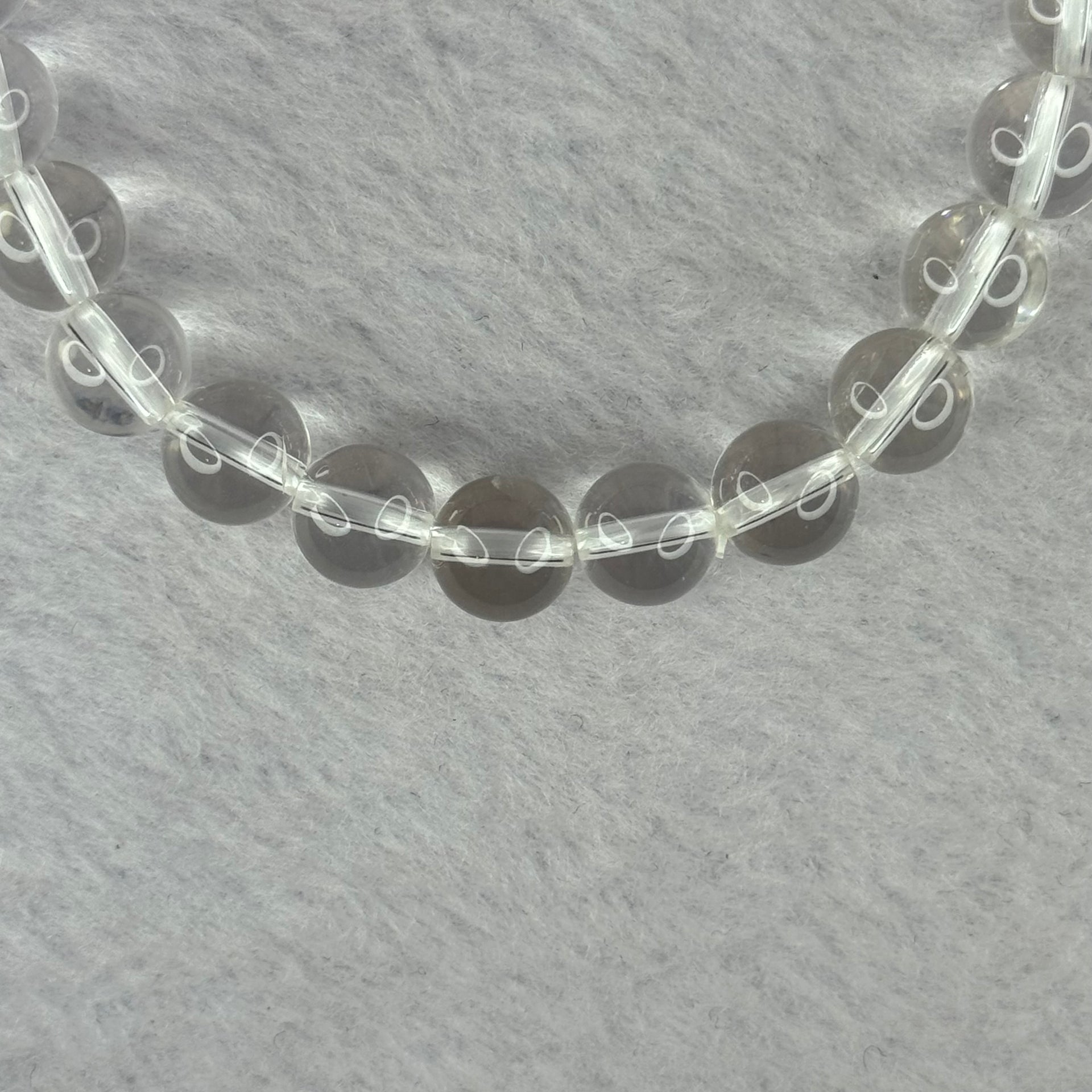 Natural Clear Quartz Bracelet 天然白水晶手链 18.59g 16.5cm 8.4mm 24 Beads - Huangs Jadeite and Jewelry Pte Ltd