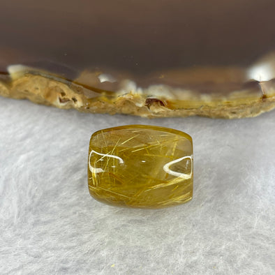 Good Grade Natural Golden Rutilated Quartz Crystal Lulu Tong Barrel 天然金顺发晶水晶露露通桶 
5.82g 16.5 by 13.9mm - Huangs Jadeite and Jewelry Pte Ltd