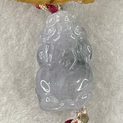Type A Faint Lavender with Wuji Grey Black Jadeite Male Pixiu String Bracelet 6.07g 13cm 20.5 by 12.2 by 8.9mm - Huangs Jadeite and Jewelry Pte Ltd