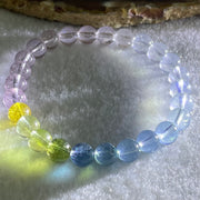 Very Very High Grade Transparent Natural Morganite Beryl Beads Bracelet 13.01g 15cm 7.4mm 26 Beads - Huangs Jadeite and Jewelry Pte Ltd