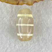 Natural Powerful Tibetan Old Oily Agate 3-Lines Dzi Bead Heavenly Master (Tian Zhu) 三行天诛 2.97g 19.0 by 10.1mm - Huangs Jadeite and Jewelry Pte Ltd