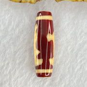 Natural Powerful Tibetan Old Oily Red and Yellowish White Agate Guan Yin Dzi Bead Heavenly Master (Tian Zhu) 观音天诛 8.83g 38.7 by 12.2mm - Huangs Jadeite and Jewelry Pte Ltd