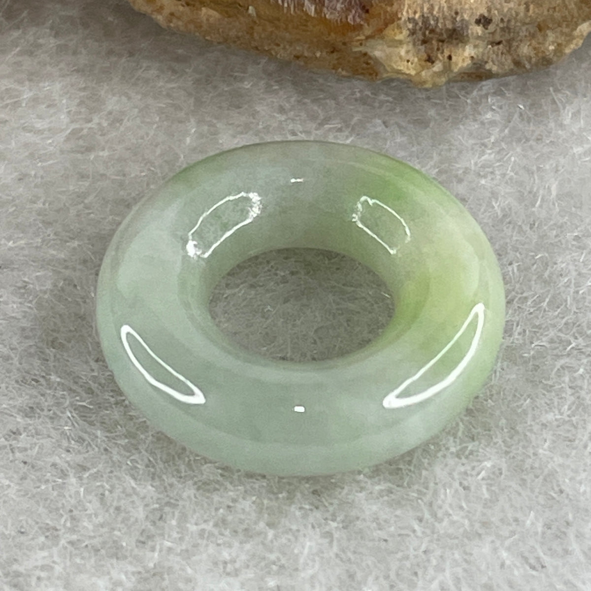 Natural Type A Green Jadeite Mini Ping An Kou Pendant | Safety, Harmony & Abundance Talisman (1.04g | 13.2 x 3.5mm) - Huangs Jadeite and Jewelry Pte Ltd