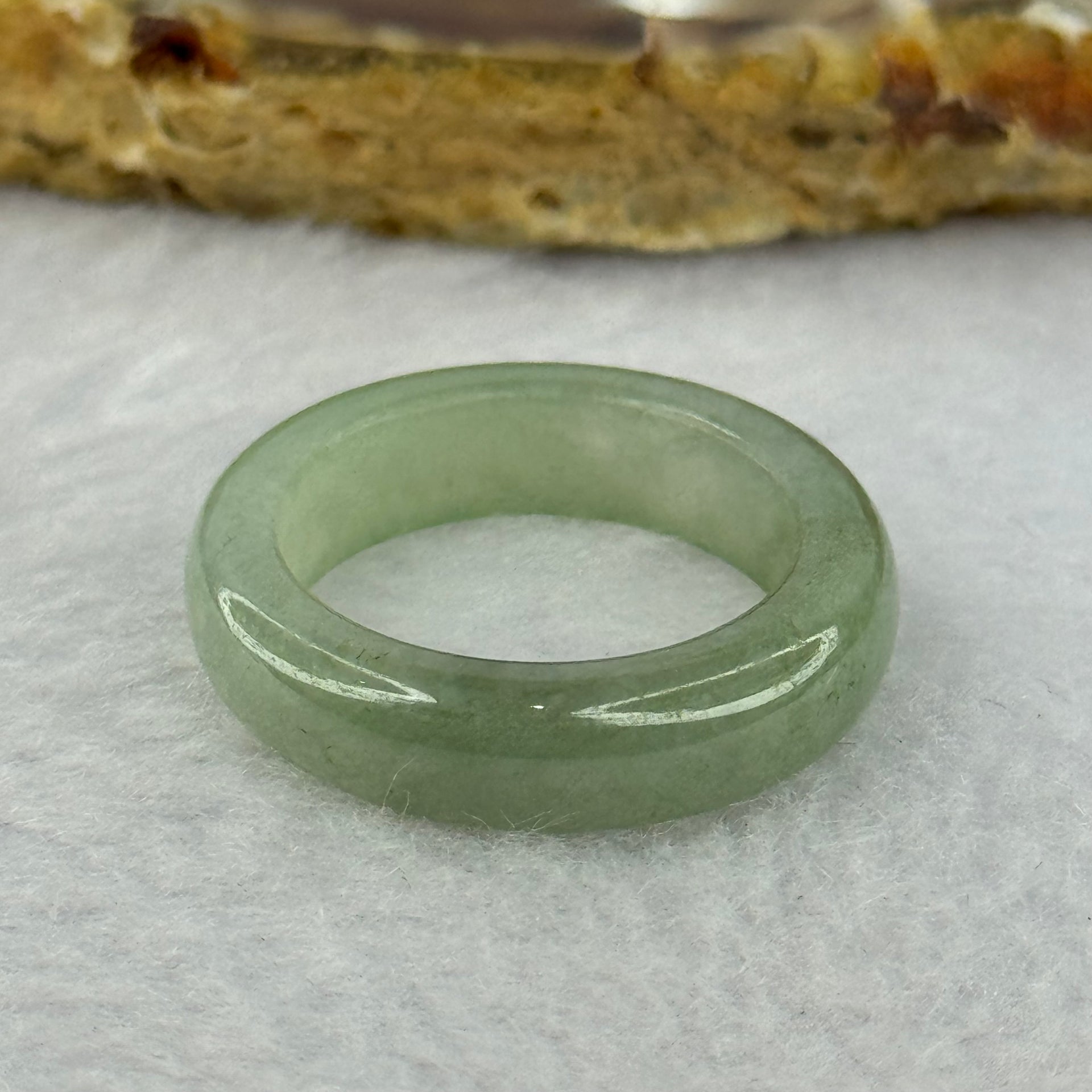 Type A Medium Green Jadeite Ring 3.65g 5.9 by 3.7mm US7 HK15.5 - Huangs Jadeite and Jewelry Pte Ltd