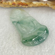 Type A Icy Light Green with Blueish Green Piao Hua Jadeite Guan Yin Pendant for Setting 6.27g 34.8 by 23.3 by 4.1mm - Huangs Jadeite and Jewelry Pte Ltd