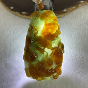 Grand Master Type A Green with Brownish Jadeite Dragon Double Side Pendant 125.78g 77.7 by 46.4 by 18.2mm - Huangs Jadeite and Jewelry Pte Ltd