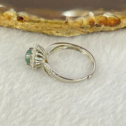 Type A Icy Blueish Green in S925 Sliver Ring (Adjustable Size) 2.63g 5.7 by 2.5mm - Huangs Jadeite and Jewelry Pte Ltd