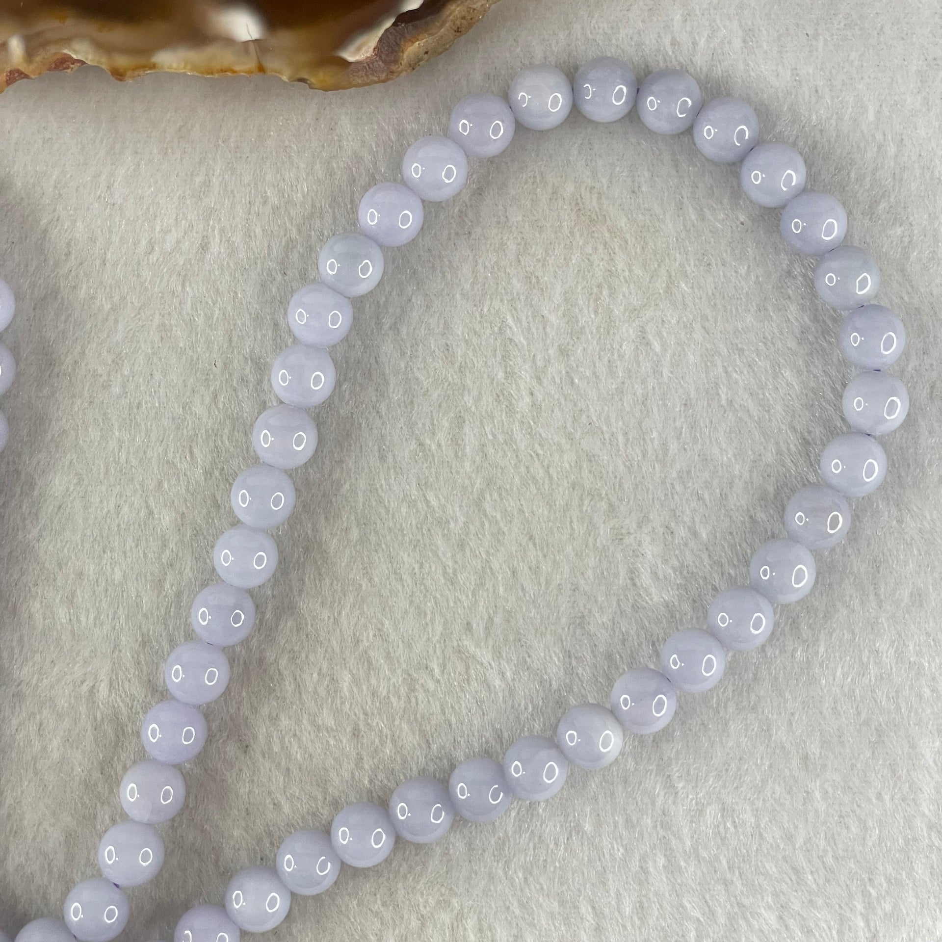 Type A Full Lavender Jadeite Beads Necklace 57.74g 66cm 7.0mm 98 Beads - Huangs Jadeite and Jewelry Pte Ltd