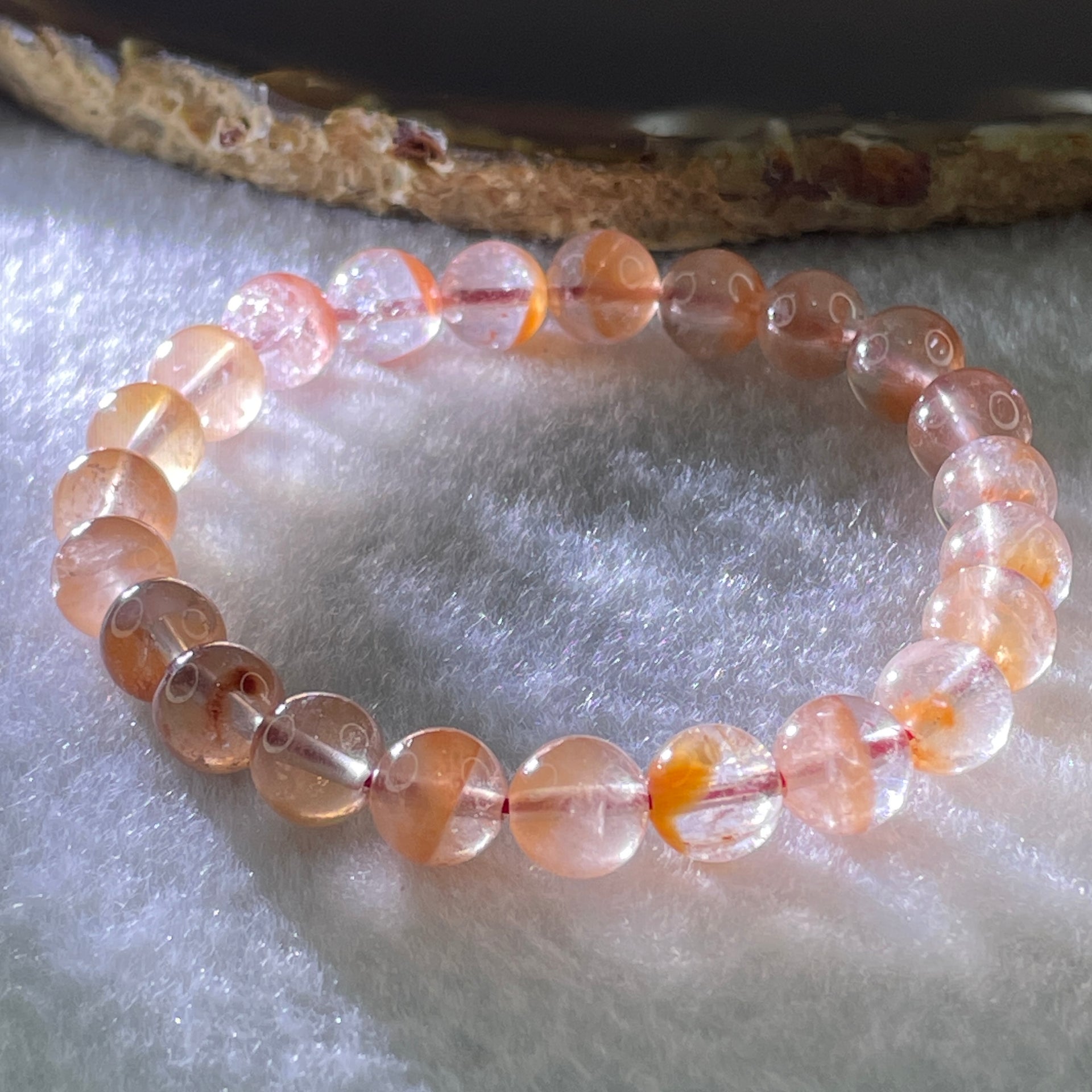 Natural Ferruginous Quartz Bracelet 17.08g 15cm 8.3mm 23 Beads - Huangs Jadeite and Jewelry Pte Ltd