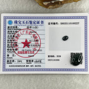 Type A Translucent Black Omphacite Jadeite Round Cabouchon Stone For Setting 1.33g 13.6 by 10.0 by 4.8mm - Huangs Jadeite and Jewelry Pte Ltd