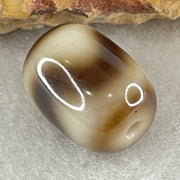 Natural Powerful Tibetan Old Oily Agate Tiger Tooth Daluo Dzi Bead Heavenly Master (Tian Zhu) 2.38g 13.7 by 10.4mm - Huangs Jadeite and Jewelry Pte Ltd