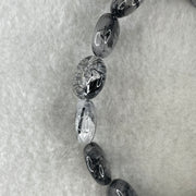 Natural Black Tourmaline Round Beads Bracelet 19.96g 14.5cm 12.0mm 15Beads - Huangs Jadeite and Jewelry Pte Ltd