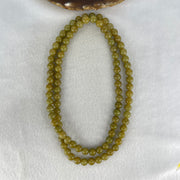 Good Grade Type A Natural Yellowish Brown Jadeite Beads Necklace 83.78g 72cm by 8.2mm 96 Beads - Huangs Jadeite and Jewelry Pte Ltd