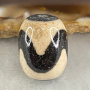 Natural Powerful Tibetan Old Oily Agate Tiger Tooth Daluo Dzi Bead Heavenly Master (Tian Zhu) 虎呀天诛 5.24g 17.7 by 13.7mm - Huangs Jadeite and Jewelry Pte Ltd