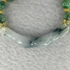 Type A Green Piao Hua Bracelet 20.49g Double Dragon Heads 58.0 by 8.0 by 9.8 mm Beads 7.9 mm 9 Beads - Huangs Jadeite and Jewelry Pte Ltd