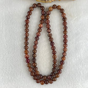 Above Average Grade Natural Copper Rutilated Quartz Beads Elastic Necklace 37.85g 40cm 7.4mm 77 Beads - Huangs Jadeite and Jewelry Pte Ltd