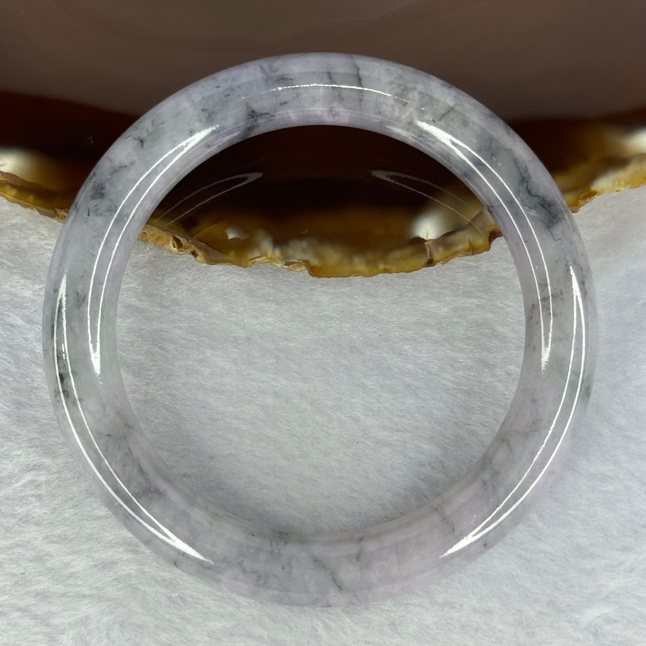 Type A Deep Lavender with Grey Wuji Piao Hua Jadeite Bangle Internal Diameter 54.2mm 54.64g 10.6 by 9.8mm (Close to Perfect) - Huangs Jadeite and Jewelry Pte Ltd