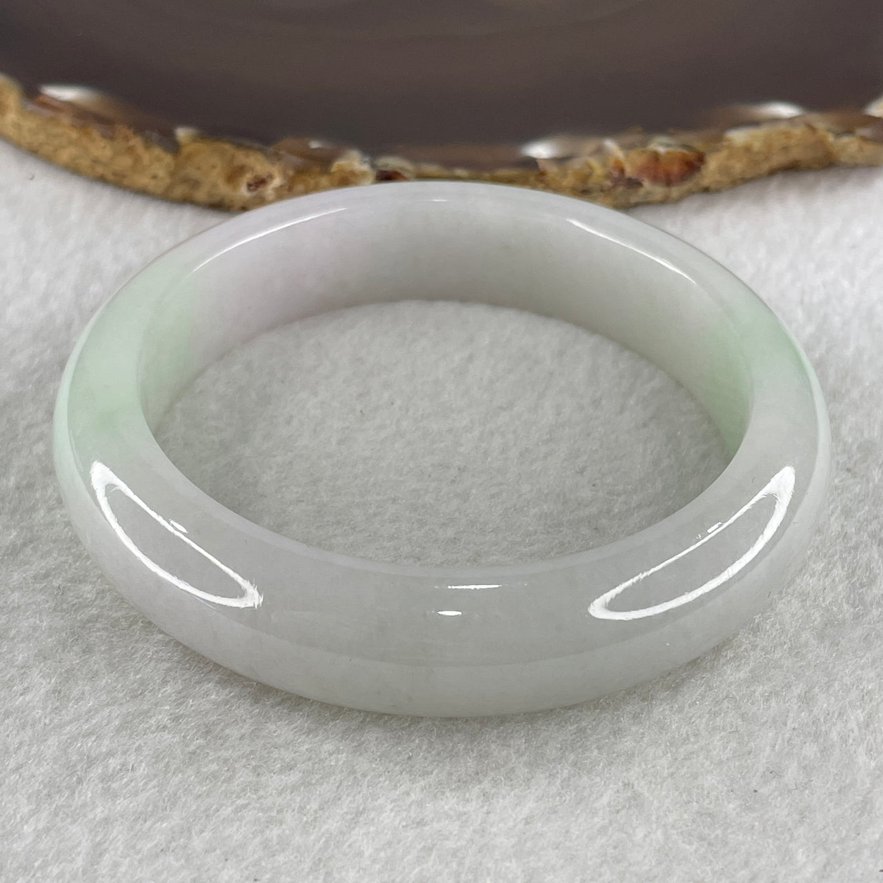 Type A Faint Green and Lavender Jadeite Bangle 70.75g inner diameter 58.4mm 13.8 by 9.0mm (Very Very Slight Internal Line) - Huangs Jadeite and Jewelry Pte Ltd