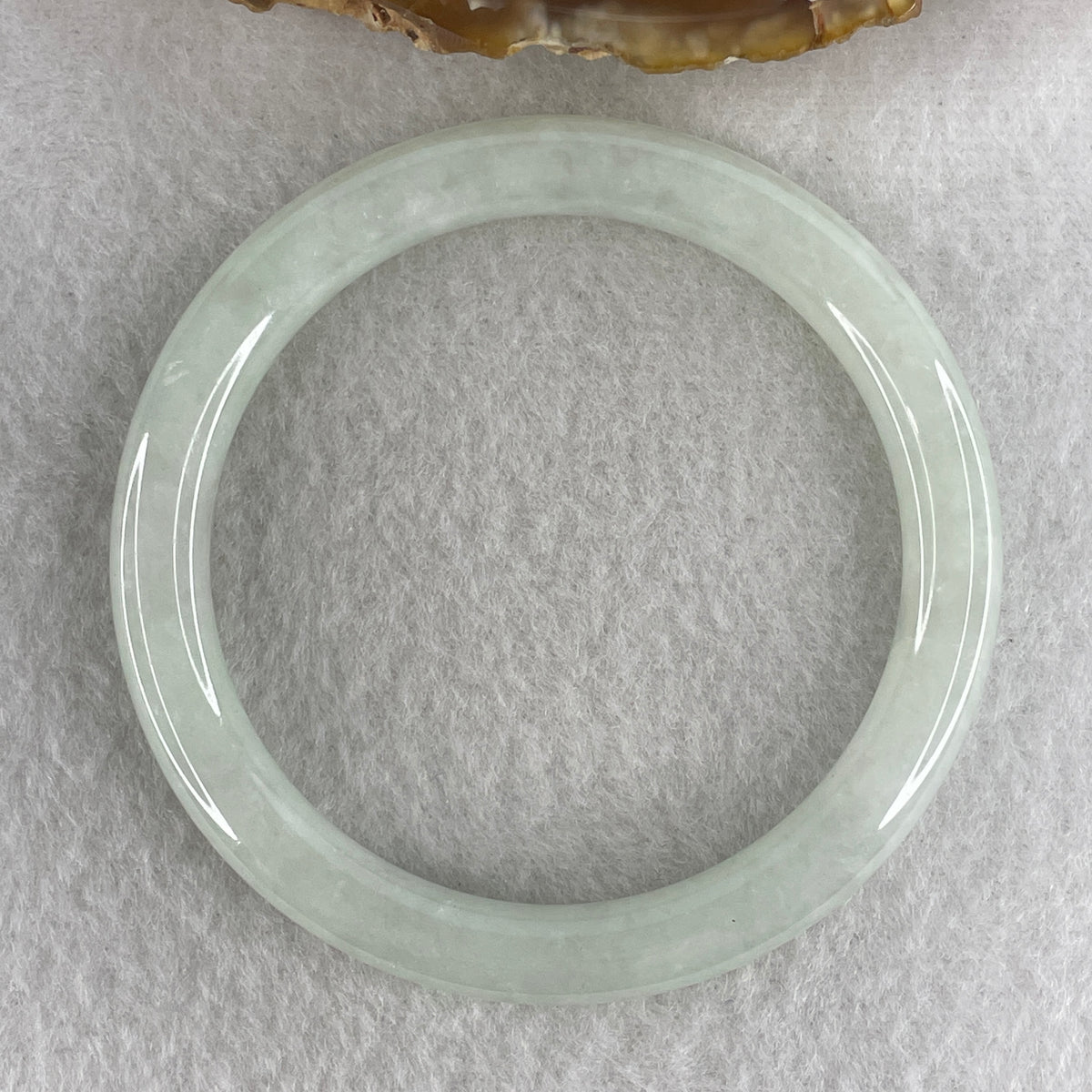 Natural Type A Light Green Jadeite Full Round Bangle | 55.6mm Yuan Tiao (33.96g 8.0x7.9mm | Perfect Grade | Imperial Wholeness & Heart Vitality) - Huangs Jadeite and Jewelry Pte Ltd
