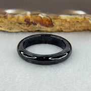 Type A Wuji Black Grey Jadeite Ring 2.47g 4.6 by 3.2mm US7.8 HK17.5 (Very Slight Internal Line) - Huangs Jadeite and Jewelry Pte Ltd