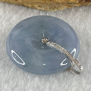 Type A Deep Intense Lavender Jadeite Ping An Kou Donut in 18K White Gold AU750 Clasps 7.44g 23.5 by 5.9mm - Huangs Jadeite and Jewelry Pte Ltd