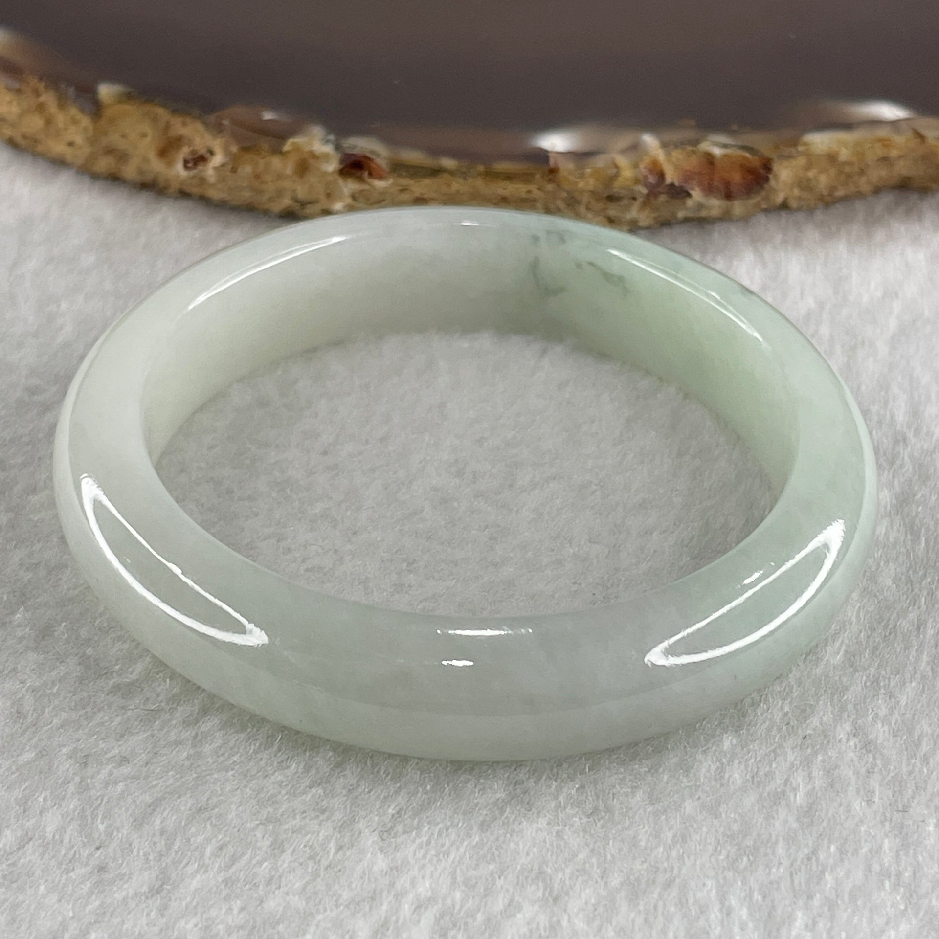 Certified Type A Light Green with Green Piao Hua Jadeite Bangle Internal Diameter 50.6mm 40.98g 11.2 by 7.6mm (Close to Perfect ) - Huangs Jadeite and Jewelry Pte Ltd