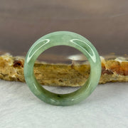 Type A Green Grey Wuji Jadeite Ring 3.90g 6.8 by 3.2mm US8 HK18 - Huangs Jadeite and Jewelry Pte Ltd