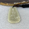 Type A Light Brownish Yellow Jadeite Guan Yin with Lotus Flower and Double Dragon Heads Pendent 24.38g 57.7 by 30.7 by 6.8 mm - Huangs Jadeite and Jewelry Pte Ltd