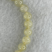 High Grade Natural Type A Semi Icy Light Yellow Jadeite  Beads Bracelet 15.20g 15.5cm 7.2mm 27 Beads - Huangs Jadeite and Jewelry Pte Ltd