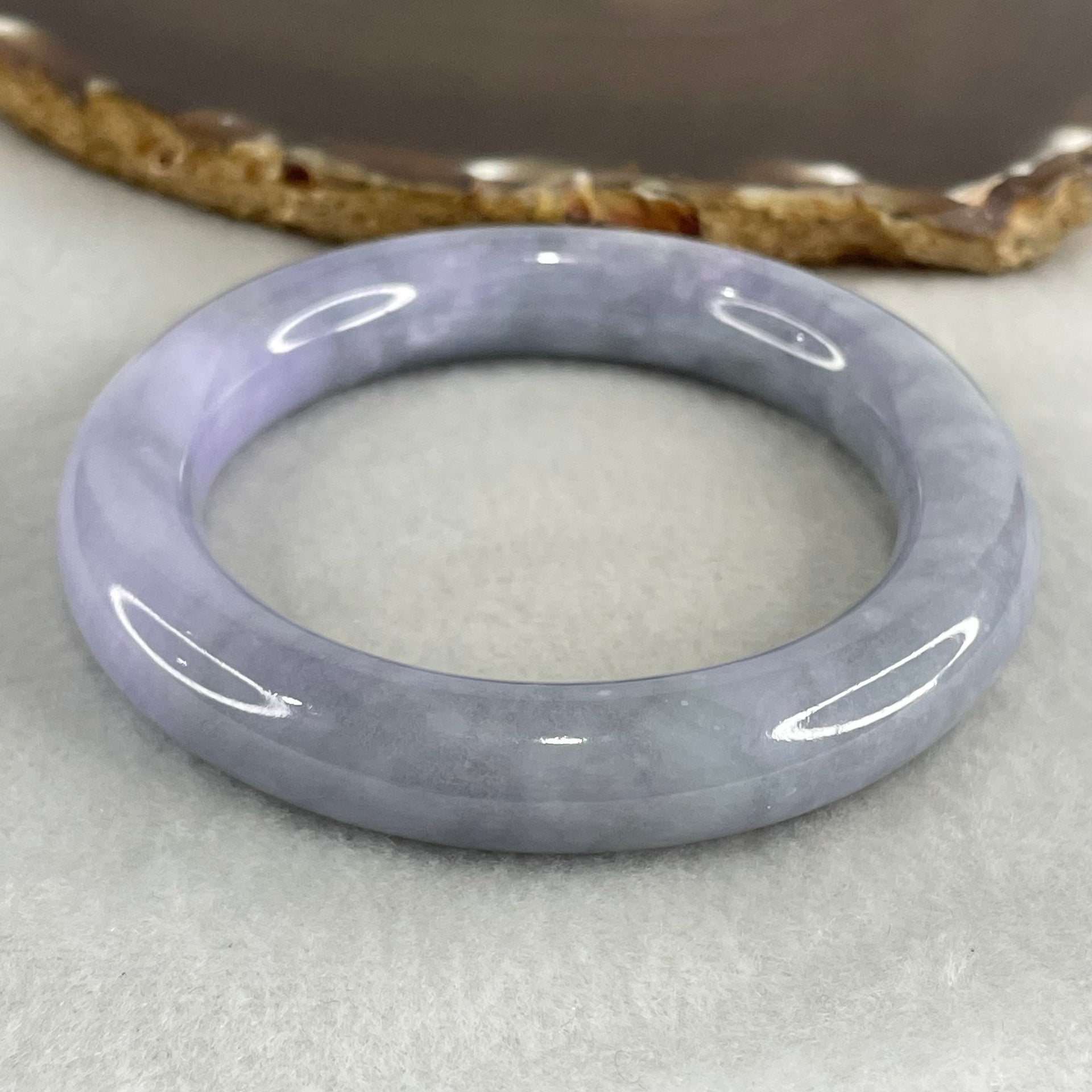 Type A Deep Lavender Jadeite Bangle 73.89g Internal Diameter 55.2mm by 11.9 by 11.4mm (Slight Internal Lines, Burnt) - Huangs Jadeite and Jewelry Pte Ltd