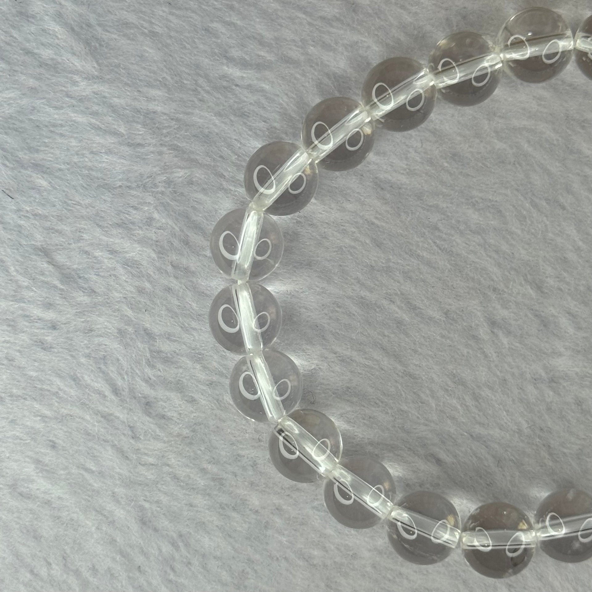 Natural Clear Quartz Bracelet 天然白水晶手链 18.81g 16.5cm 8.4mm 24 Beads - Huangs Jadeite and Jewelry Pte Ltd