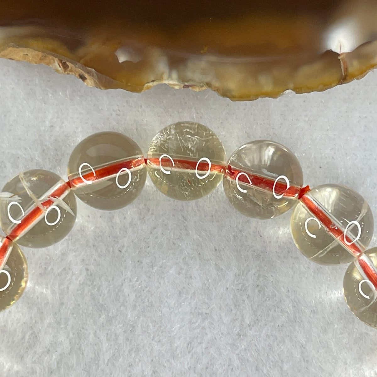 Certified Average Grade Natural Yellow Citrine Crystal Beads Bracelet | 10.2mm Golden Merchant's Stone (28.81g | 16cm Wrist Sizing | 20 Beads)