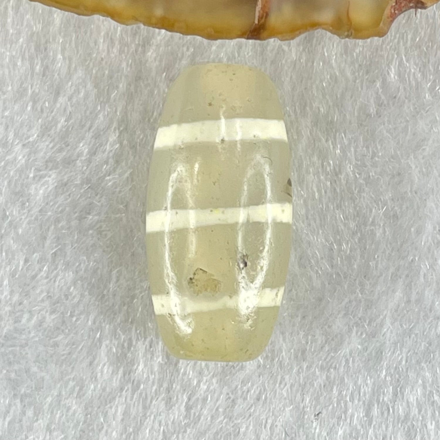 Natural Powerful Tibetan Old Oily Agate 3-Lines Dzi Bead Heavenly Master (Tian Zhu) 三行天诛 2.90g 20.2 by 10.0mm - Huangs Jadeite and Jewelry Pte Ltd