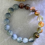 Good Grade Natural Blue Rutilated Quartz Bracelet 40.13g 18cm 12.0mm 18 Beads - Huangs Jadeite and Jewelry Pte Ltd