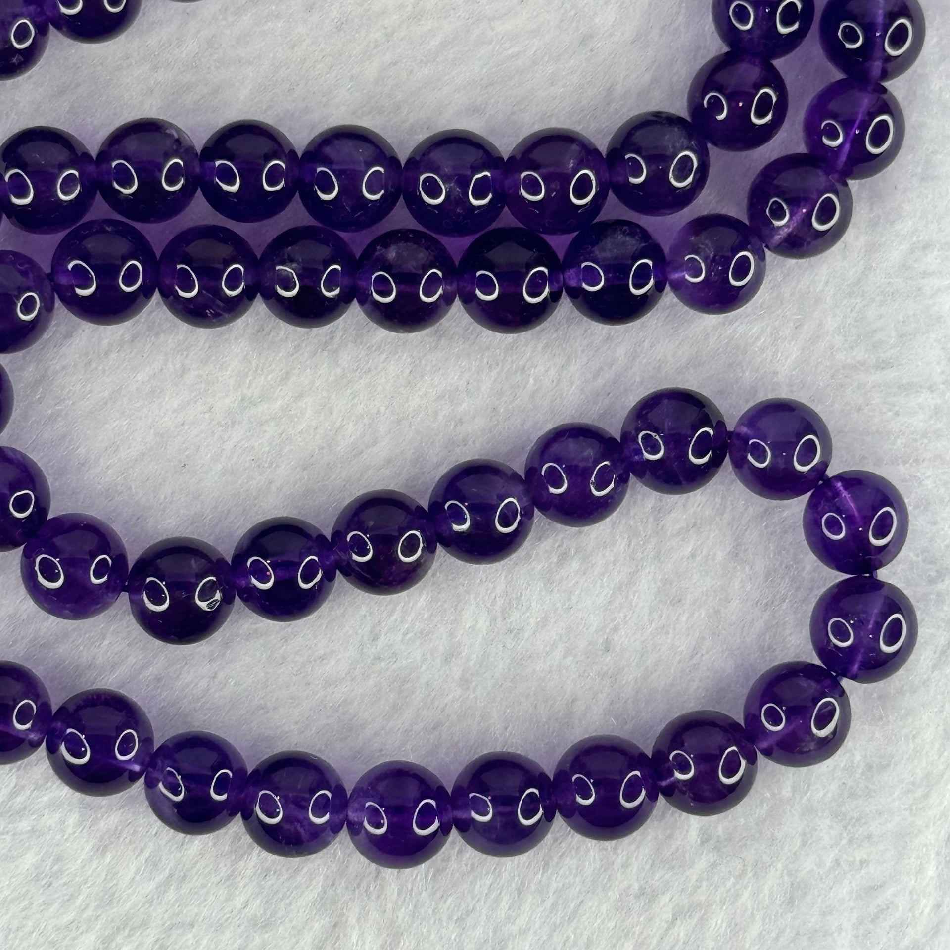 Good Grade Natural Amethyst Necklace 45.90g 53cm 7.9mm 73 Beads - Huangs Jadeite and Jewelry Pte Ltd