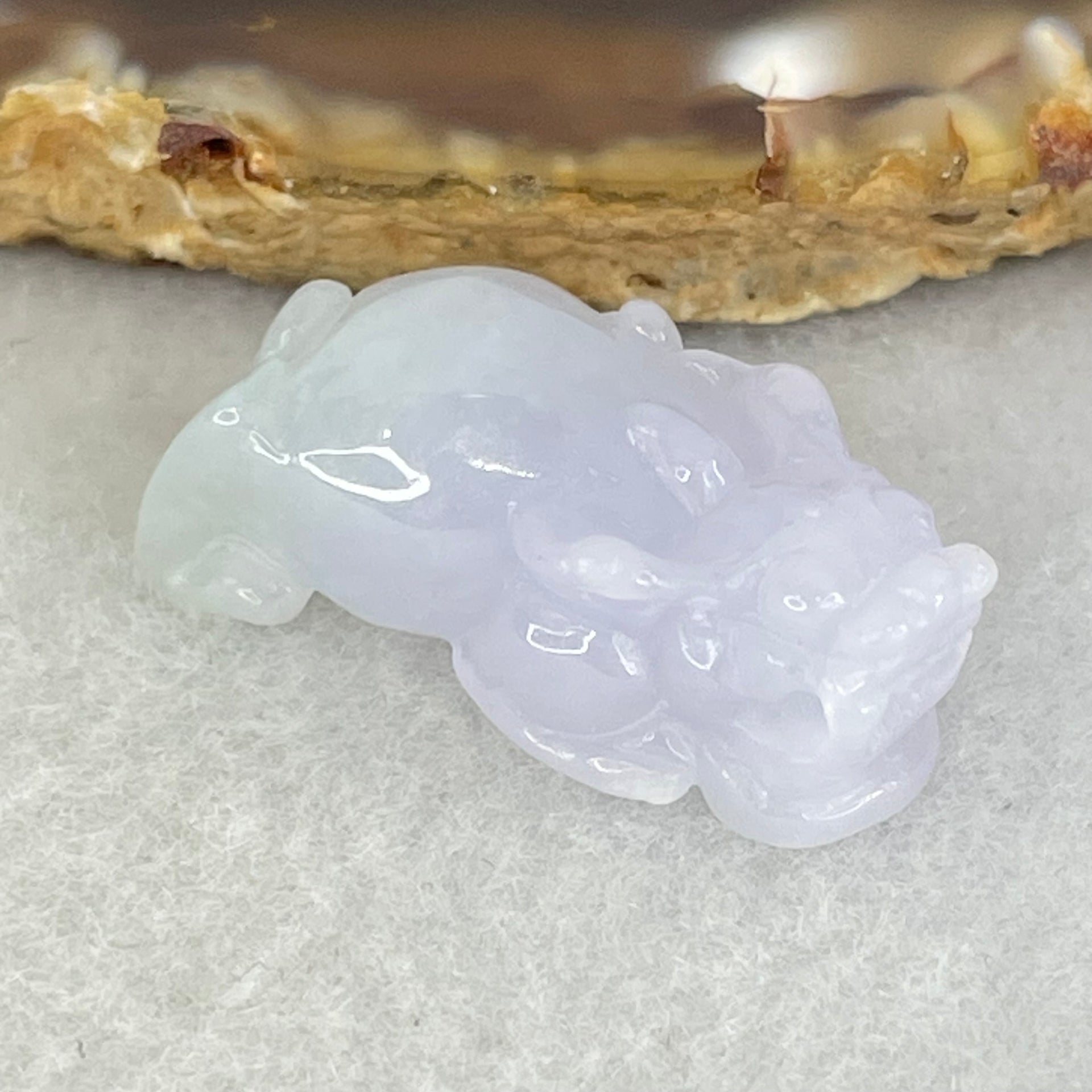 Type A Full Lavender Jadeite Pixiu Pendant Charm 6.44g 25.6 by 12.9 by 10.2mm - Huangs Jadeite and Jewelry Pte Ltd