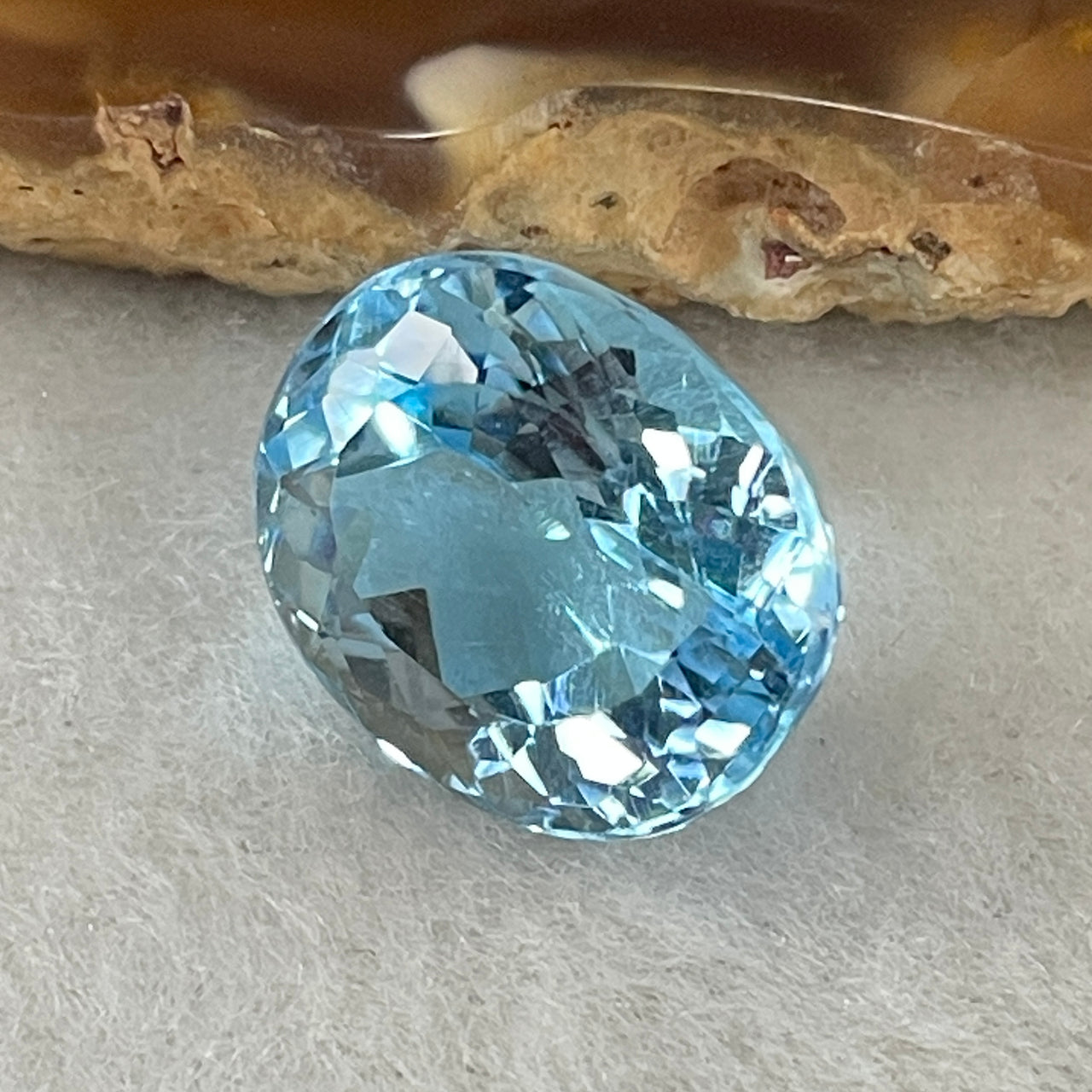 Natural Sky Blue Topaz Oval Shape 13.46ct 14.9 by 12.2 by 8.7mm - Huangs Jadeite and Jewelry Pte Ltd